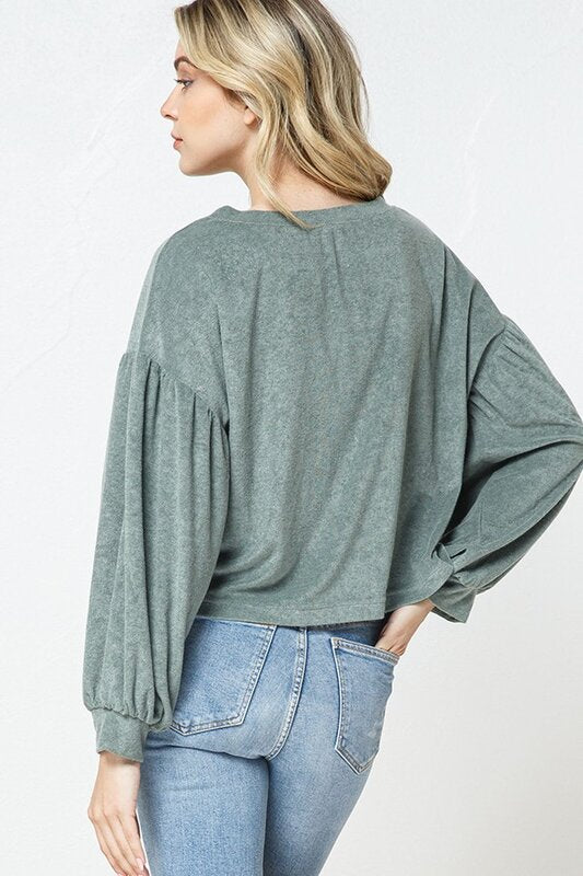 Loop Terry Round Neck Top