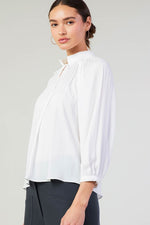 3 Quarter Sleeve Split Neck Blouse