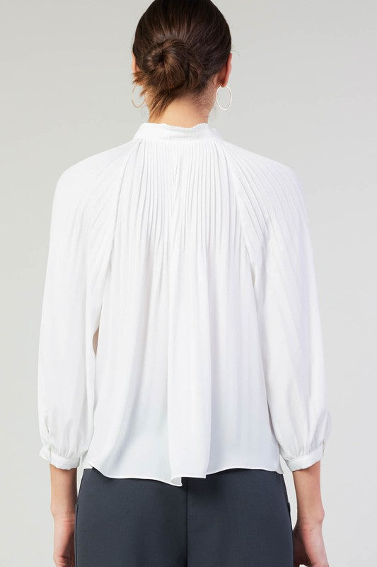 3 Quarter Sleeve Split Neck Blouse