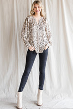 Dot Print Long Sleeves Blouse