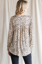 Dot Print Long Sleeves Blouse