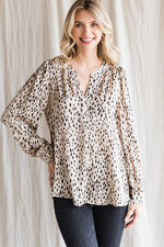 Dot Print Long Sleeves Blouse