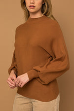 Dolman Sleeve Turtleneck Knit Sweater