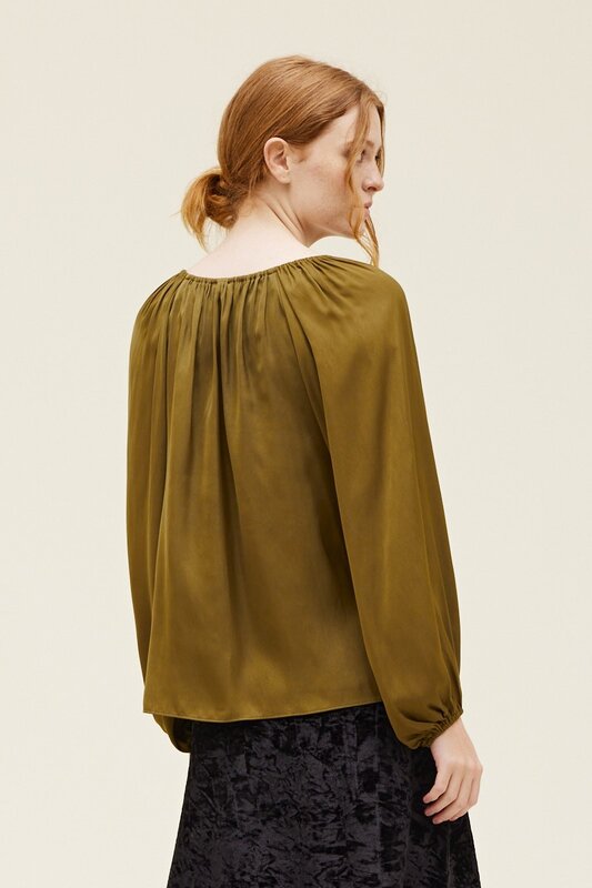 Solid Satin Blouse