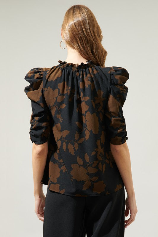 Floral Drape Sleeve Top