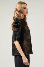 Floral Drape Sleeve Top