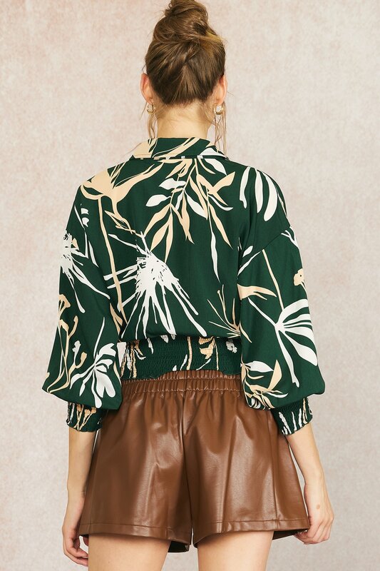 Printed Satin Top