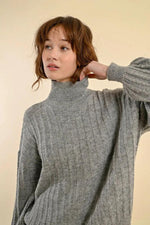 Sweater with High Collar & Sequins