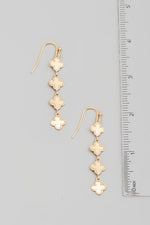 Dainty Metallic Clover Chain Dangle Earrings