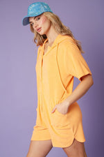 Towel Terry Romper with Pockets
