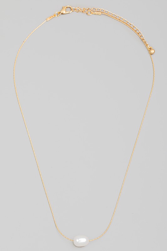 Single Pearl Bead Pendant Necklace