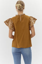 Solid Top With Frilled Neck