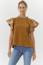 Solid Top With Frilled Neck