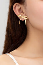 Herringbone Chain Bow Earrings