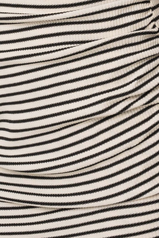 Stripe Dress with Ruching