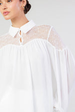 Lace Detail Button Front Blouse