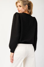 Textured Puff Sleeve Top