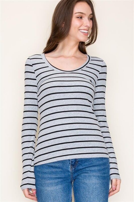 Scoop Neck Striped Top