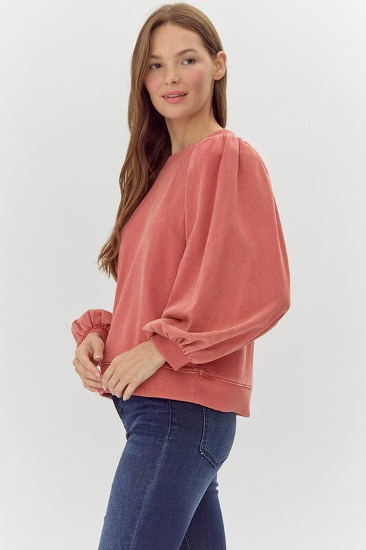 Balloon Sleeve Sweatshirts Top