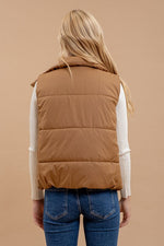 Asymmetrical Zip up High Neck Puffer Vest