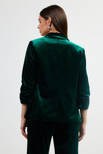 Velvet Blazer with Bunched Sleeves