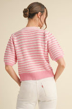 Bow Detail Striped Cardigan