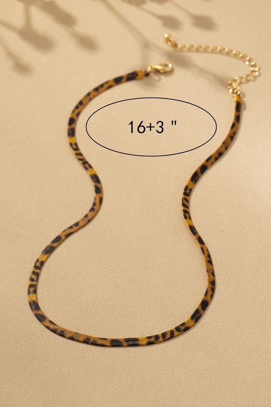 Herringbone Chain with Leopard Print