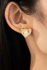 Heart Shape Earrings with Pearl