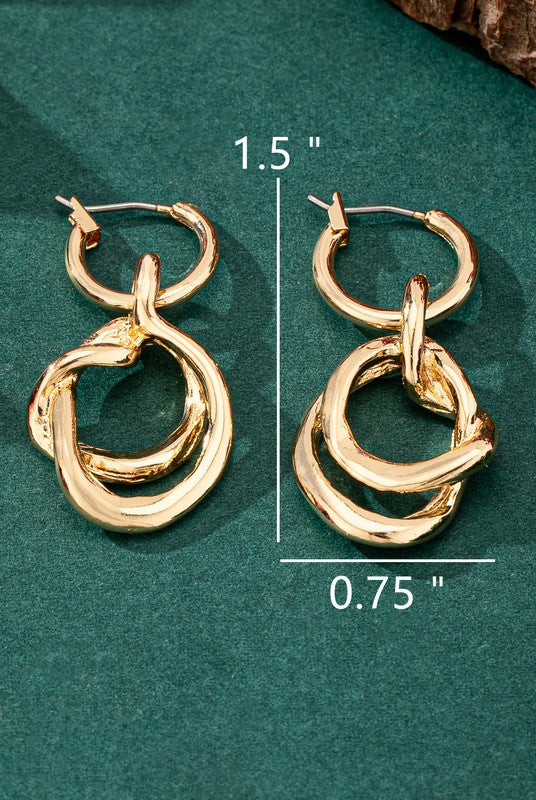 Intertwined Hoop Drop Earrings