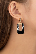 Cutout Acetate Rectangle Drop Earrings