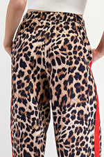 Leopard Printed Stripe Side Track Pants