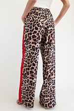 Leopard Printed Stripe Side Track Pants