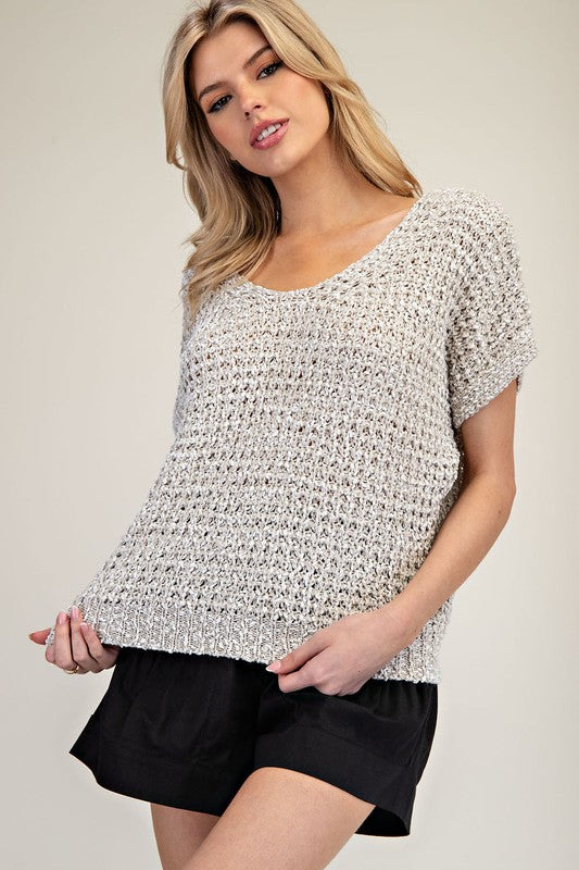 Crochet Short Sleeve Sweater