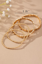 4 Beaded Stretch Bracelets Set