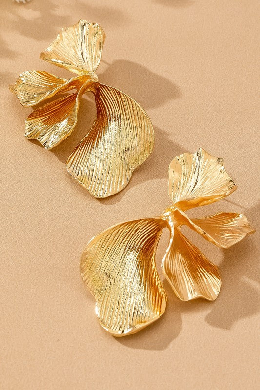 3D Textured Flower Earrings