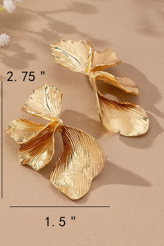 3D Textured Flower Earrings