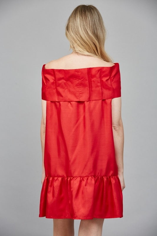 open lace back dress OFF SHOULDER OVERSIZED BOW DRESS – Girlhero main image 0