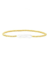 18K Gold Plated Copper Pearl and Gold Beaded Ball Bracelet