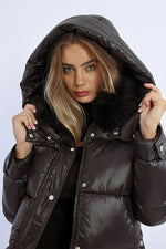 Padded Jacket with Faux Fur