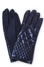 Quilted Puff Metallic Winter Gloves