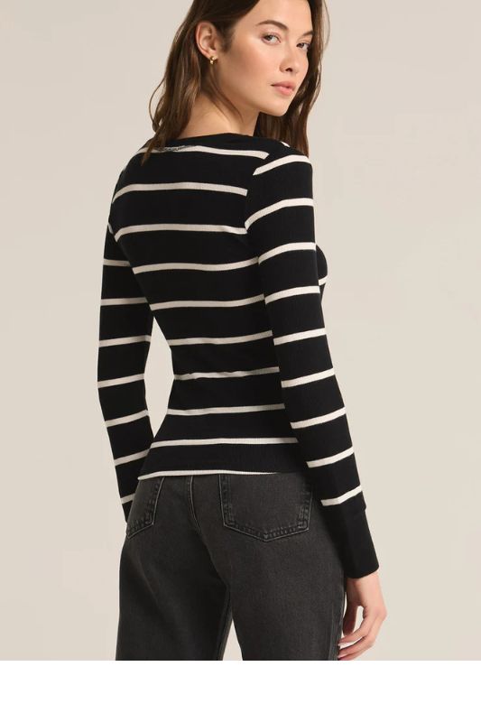 Scarlett Rib Stripe Henley