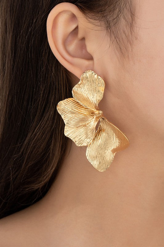 3D Textured Flower Earrings