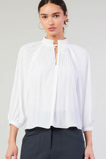 3 Quarter Sleeve Split Neck Blouse