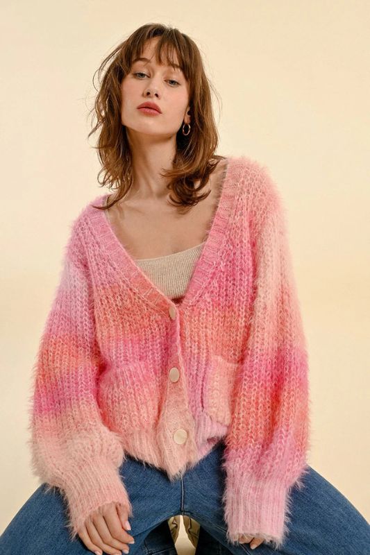 Ombre Cable Cardigan