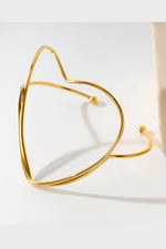 Wire Big Heart Bangle Bracelet