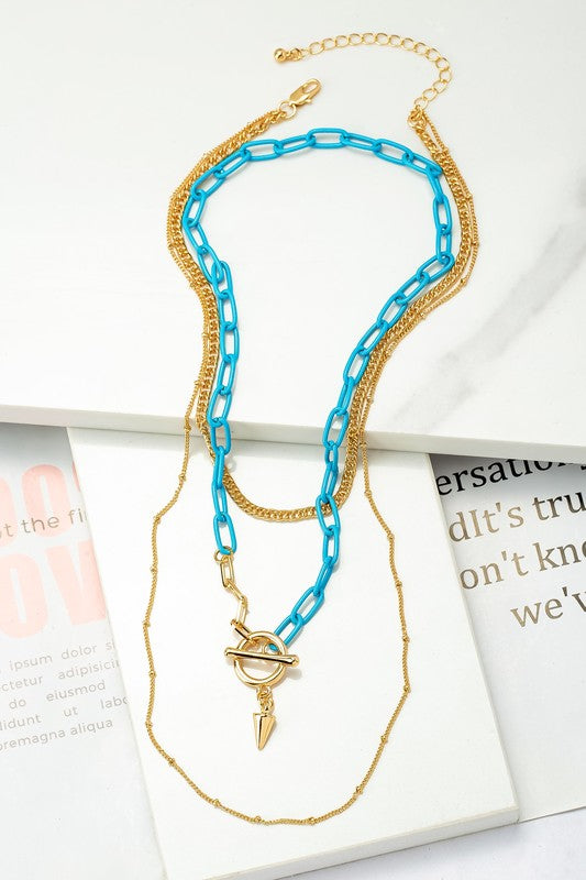 Turquoise Chain Necklace Set
