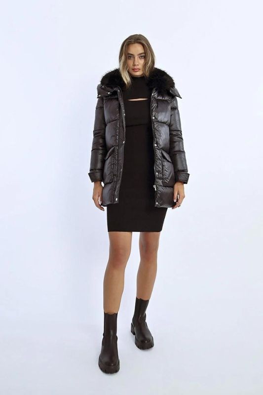 Padded Jacket with Faux Fur