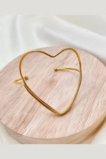 Wire Big Heart Bangle Bracelet