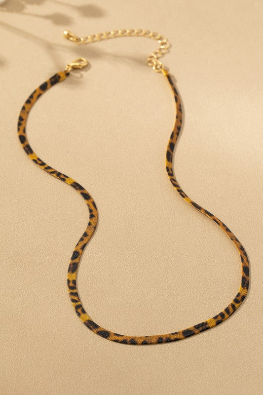 Herringbone Chain with Leopard Print