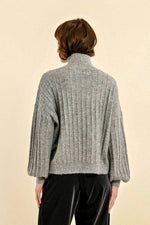 Sweater with High Collar & Sequins